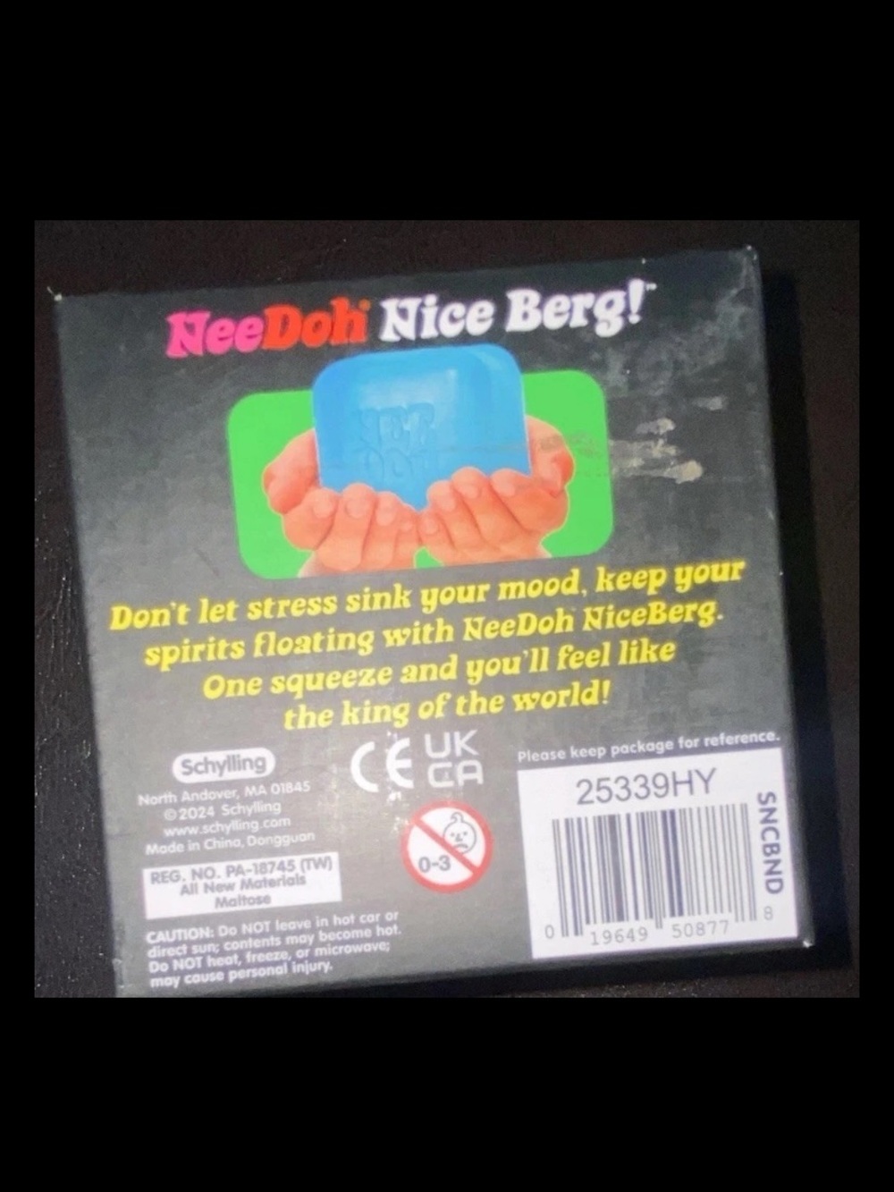 New NeeDoh Nice Berg Blue XL Giant Nee Doh Niceberg Solid Squish Cube Ice Block🧊 - Picture 3 of 3